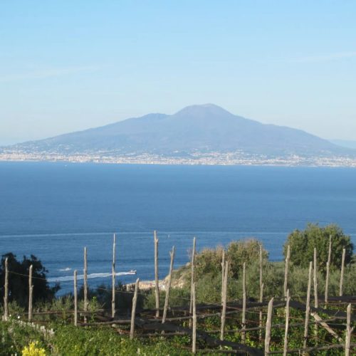 Lunch on the terrace provides a fine view of Naples under the shadow of Vesuvius